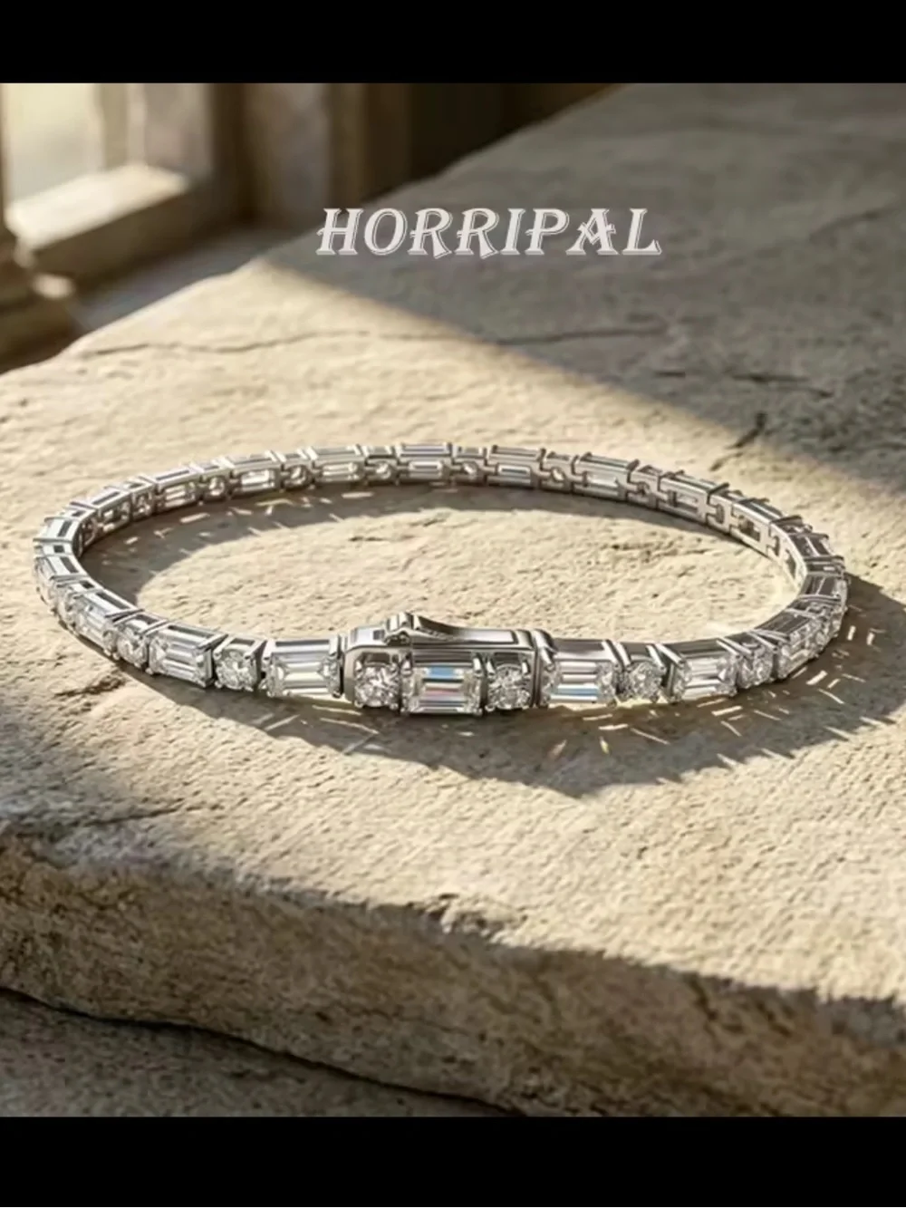 18K White Gold - Silver Moissanite Bracelet 3mm - D/VVS1